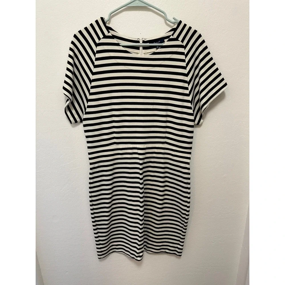 Madewell Striped Short Sleeve Dress Casual Everyday Womens Size 10 - Picture 3 of 8